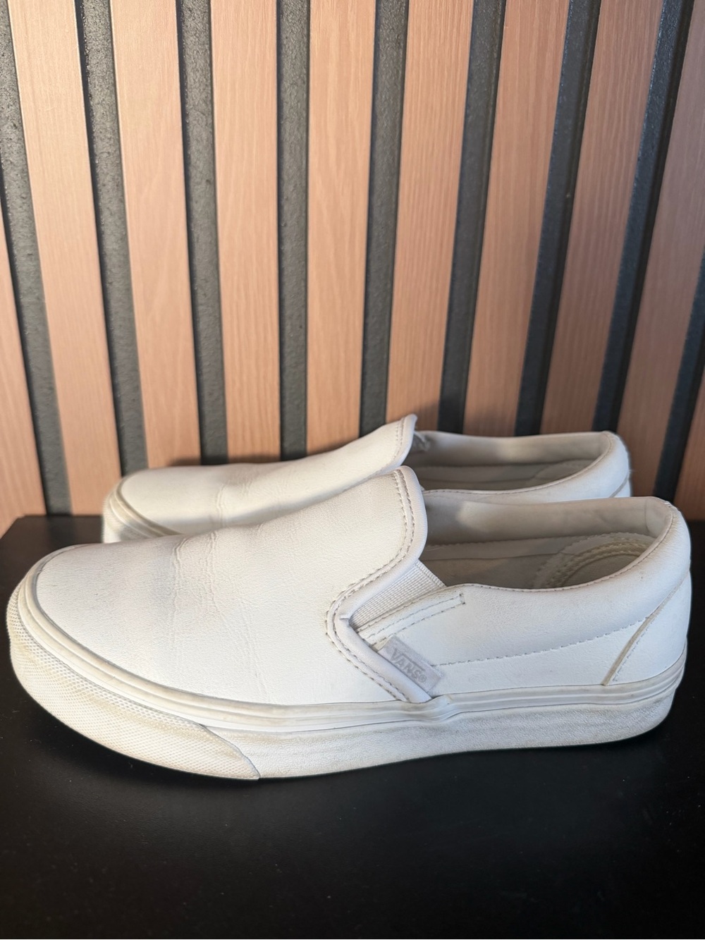 Vans White Slip-On Athletic Shoes